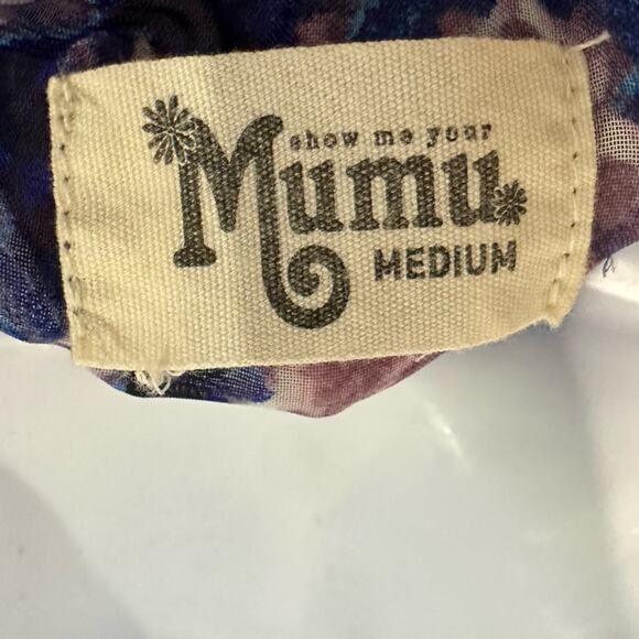 Show Me Your Mumu Swimsuit Cover Up, Size Medium, Purple Blue, Abstract Design - Picture 8 of 8